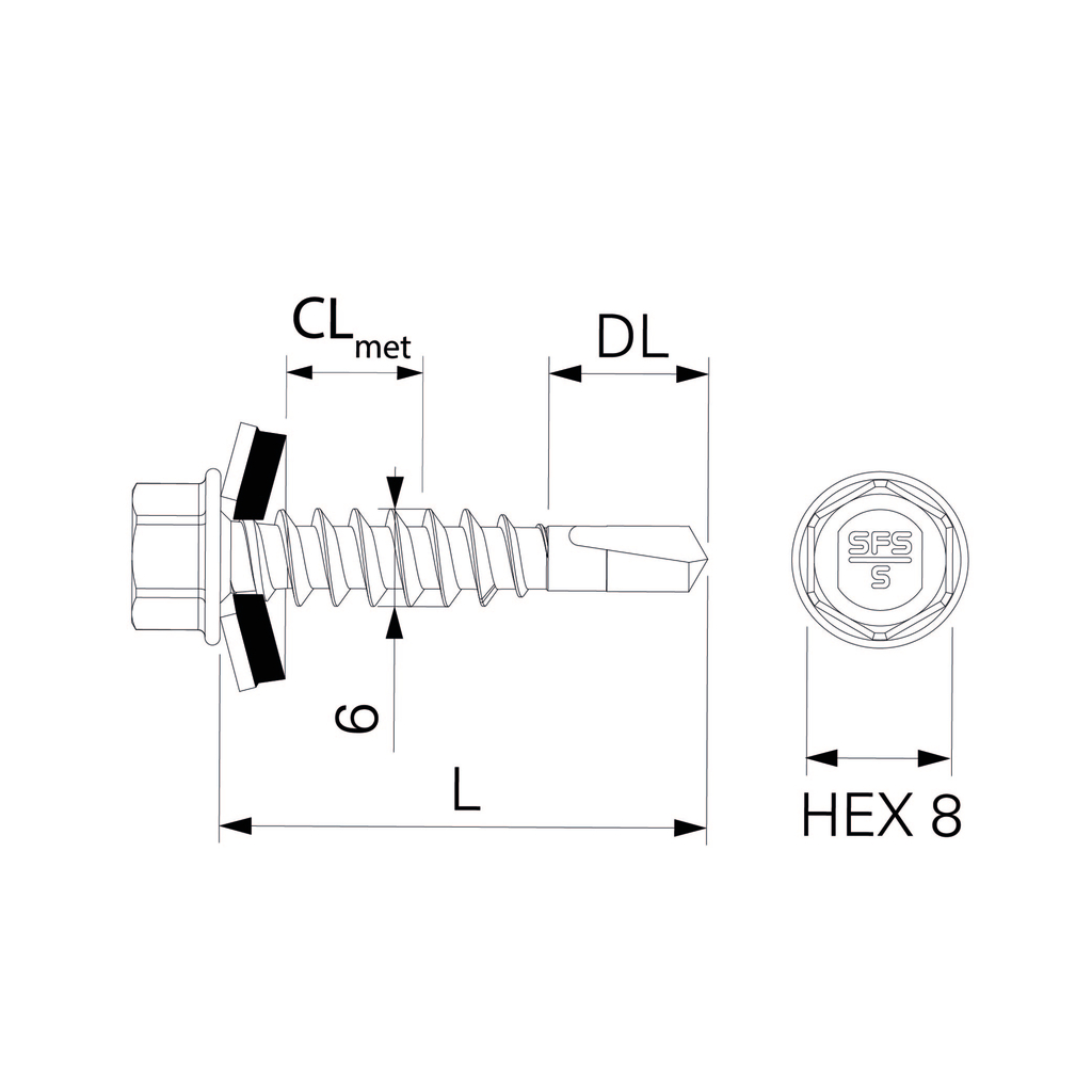 SX3-6.0 - Vis autoperceuse inox de couverture/bardage sur ossature acier très mince